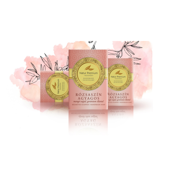 Natur Premium - Rózsaszín agyagos szappan mangó vajjal, geránium illattal